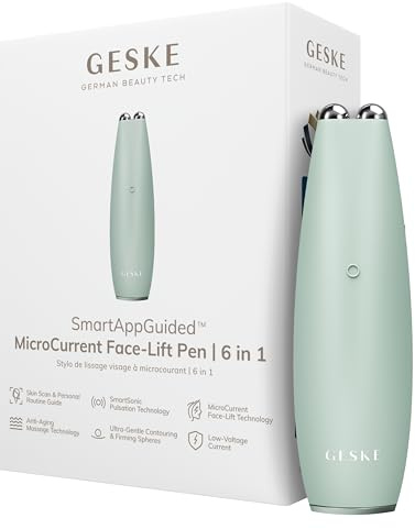 GESKE | SmartAppGuided™ MicroCurrent Face-Lift Pen | 6 in 1 | Skincare Tool mit Mikrostrom | Anti Aging Device | Gesichtsstraffung | Junge Haut ohne Falten | Gerät für das Gesicht | SmartAppGuided™ | Skincare Tool mit Mikrostrom | Anti Aging Device | Junge Haut ohne Falten | Gerät für das Gesicht