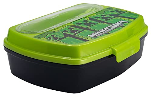 Rektangulär lunchlåda för barn med bestick minecraft