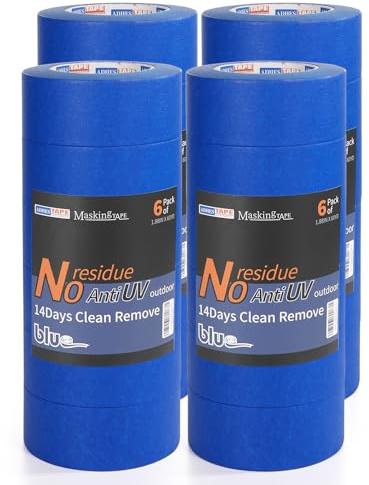 ADHES 48mm x 55m, 24rolle Malerkrepp Blaues maler klebebänder | UV-Schutz Saubere Kanten,Keinerlei Rückstände, für Malerarbeiten,Saubere Kanten