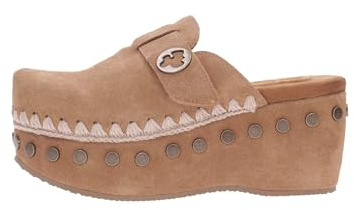 MOU Sandalias sabot SW611001 mujer en gamuza marrón, marrón, 37 EU