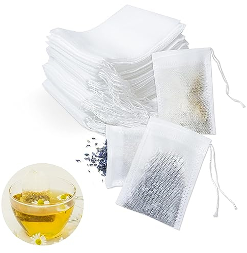 RZMZBY 300 Pezzo Sacchetti Filtranti Per Tè,7cm X 9cm Filtro Tea Usa e Getta con Coulisse,Sacchetti Vuoti Con Coulisse,per Tè Aromatizzato, Spezie, Vaniglia, Lavanda, Caffè