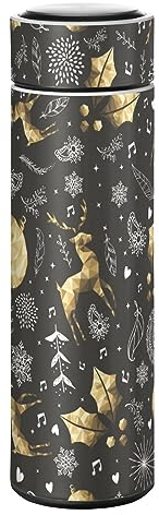 KAAVIYO Dunkelgoldener Hirsch Wasserflasche Edelstahl Trinkflasche Thermoflasche Thermoskanne Auslaufsichere Flasche