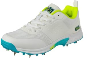 Gunn & Moore Unisex Aion Cricketsko, Vit fluro gul blå, 36 EU