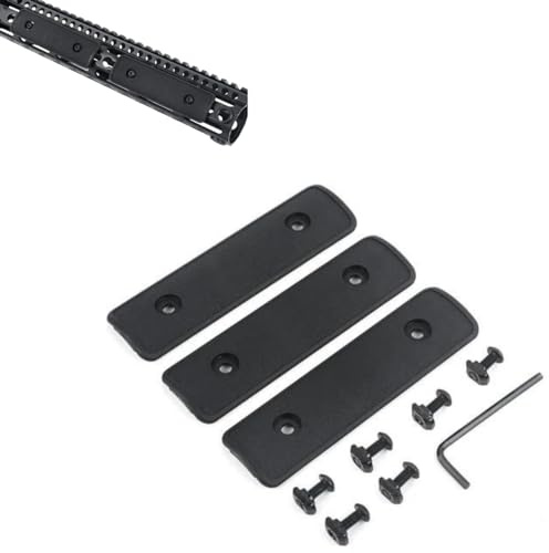 Peminkoo Kit de Montage sur Rail Keymod m-Lok en Nylon et Plastique, 4 Pouces, système Airsoft S-LOT pour couvercles de Rail de Chasse (Black)