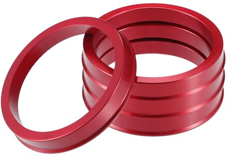 A ABSOPRO Anillos Centradores de Buje de Coche OD 70.1mm A ID 60.1mm Anillos Centradores de Buje Espaciador de Centro de Rueda de Aleación de Aluminio Rojo (Juego de 4)
