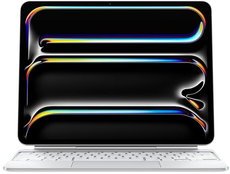 Apple iPad Magic Keyboard Case für das 13'' iPad Pro (M4) für angenehmes Tippen, integriertes Trackpad, Reihe mit Funktionstasten, Deutsch - Weiß ​​​​​​​