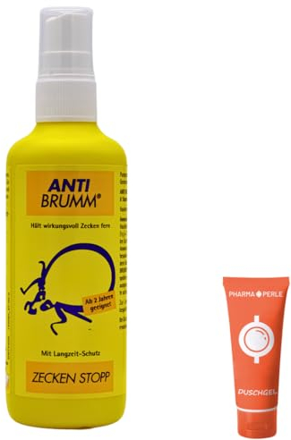 Anti Brumm Zecken Stopp Pumpspray 1x 150 ml I Schutz vor Zecken I Zeckenspray I Icaridin I Für Erwachsene und Kinder ab 2 Jahren I Insekten-Repellent I Spar-Set plus Pharma Perle give-away