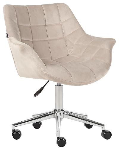 Kontorsstol Stol Modern Snurrbar Arbetsstol Justerbar Höjd Sammet Beige Labelle