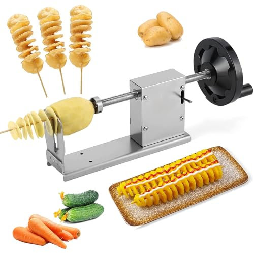 Cortador De Patatas En Espiral Cortador De Patatas Eléctrico - Cortador De Patatas Retorcido Manual De Acero Inoxidable Cortador De Verduras En Espiral Para Patatas Fritas - Espiralizador Fácil De Usa