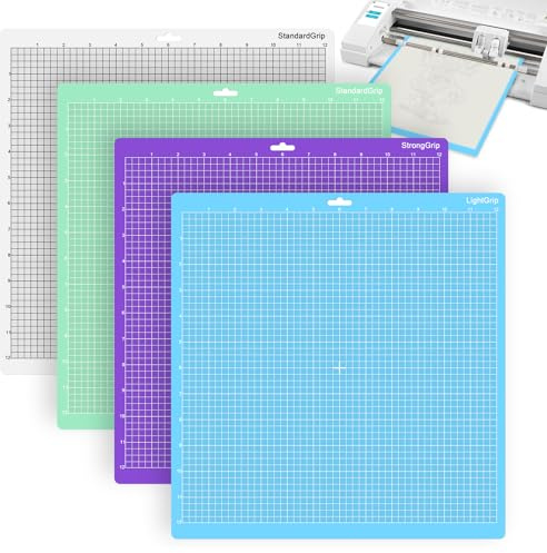 Pavlleen 4 Pezzi Tappetino da Taglio per Silhouette Cameo 4/3/2/1, 30,5 x 30,5 cm, Tappetino Taglio di Ricambio Quadrato, Autoadesivo, Plotter da Tagli Accessories
