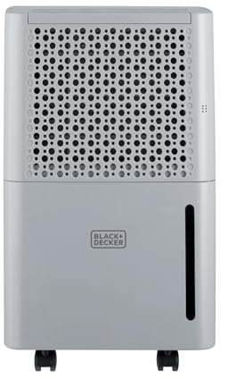 BLACK+DECKER BXEH60016GBG 12L Dehumidifier, 4 Modes, Quiet, 2.1L Water Tank, 24 Hour Timer, Grey