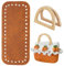 PH PandaHall Kit per Realizzare Borse Uncinetto, 18x8cm Base in Pelle Marrone per Borse con Fondo 2pz Manici in Legno a Forma di D 12x8.5cm per Borse da Lavoro A Maglia