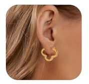 HolidayQbee Ohrringe Damen Creolen Gold – Elegante Ohrringe Für Alltag & Party, Hypoallergen & Farbbeständig, Schmuck Geschenk Für Frauen