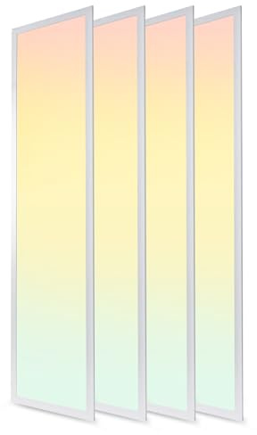 Biuyum 4 Pack 4X1 Led Flat Panel Light,0-10V Dimmable,3000K/4000K/5000K, 30W/40W/50W, Drop Ceiling Light for Mall, Officeroom, Garage