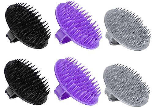 DECOMELODY Cepillo Masajeador Cuero Cabelludo 6 Piezas de Plástico para Estimular el Cuero Cabelludo y Eliminar la Caspa Tipo de Cabello Color Aleatorio
