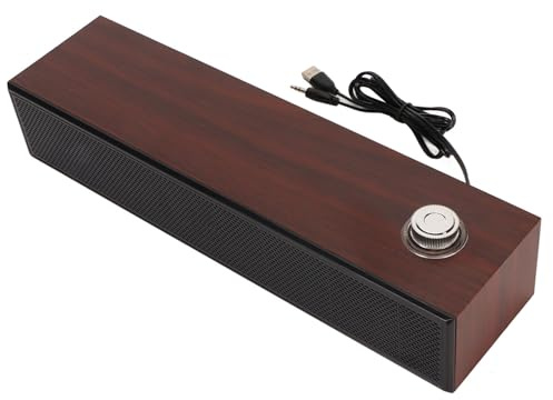 CHICIRIS Altavoces de Computadora con Estilo de Sonido Estéreo Vintage HiFi Vintage para PC Portátil de Escritorio, Cableado e Inalámbrico para Oficina en Casa, Material de Madera Compuesta Marrón