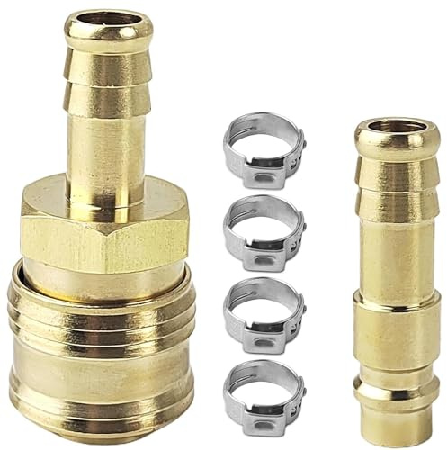 Druckluftkupplung Set, Messing Schnellkupplung Druckluft, für den Schnellen Anschluss von Luftleitungen (Messing)