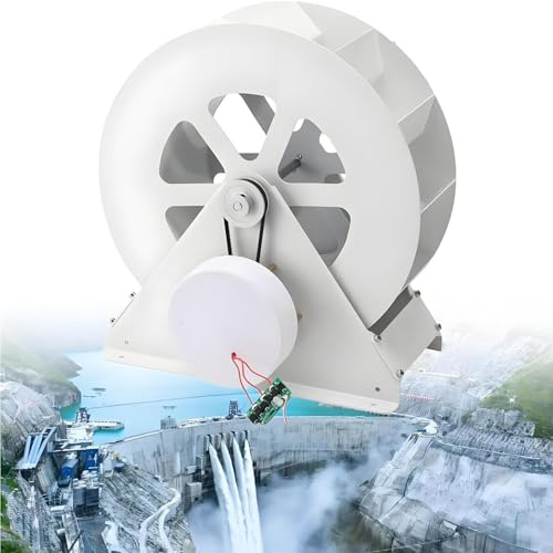 PioMue Microgenerador hidroeléctrico de turbina de 50 W y 100 W, generador de Rueda hidráulica de Baja Velocidad para Equipos de generación de energía de iluminación Exterior doméstica. 50W
