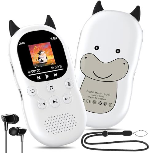 64Go Lecteur MP3 Bluetooth 5.3 pour Enfants,Lecteurs MP3 avec Haut-parleurs, Radio FM, réveil, Batterie 750 mAh, Cordon Gratuit,Jouez de la Musique en Un Seul clic，Carte TF Extensible de 128 Go