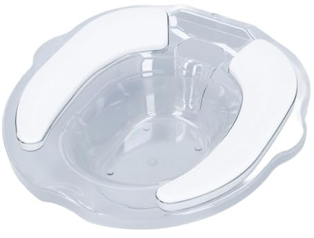 OVAQUIXI Sitzbad, Weiches Kissen, Hämorrhoiden-Entlastung, Postpartum-Pflegewanne für Schwangere Frauen, Tragbar und Praktisch für den Heimgebrauch, 2500 Ml, TPR, Rosa (Transparent)