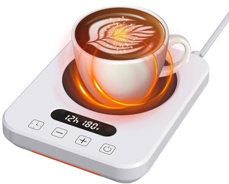 Coffee Mug Warmer,Cup Warmer with 7 Temp Settings,8H Auto Shut Off & 12H Timer,Fast Bottle Warmers for All Bottles,The Ultimate Coffee Warmer Plate for Beverage Lovers (White)