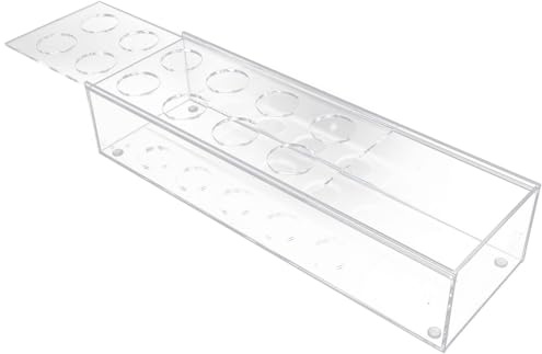 PLAFOPE Jarrón Acrílico Transparente Rectangular 30X10X65 CM 12 Orificios para Arreglo Floral Centro de Mesa Decorativo para Bodas y Sala de Estar Soporte para Flores Artificiales y