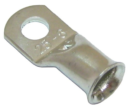All Trade Direct 6 Copper Tube 25Mm X 6Mm Lug Battery Starter Cable Welding Crimp Terminal Ring