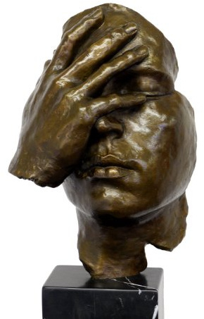 Abstrakte Bronzefigur - Resignation - signiert - Moderne Kunst Skulptur - Exklusive Wohnaccessoires