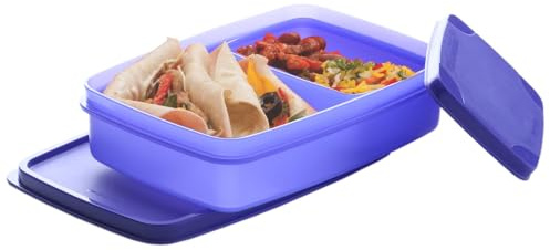 SIGNORA WARE kompakte Lunchbox 2er Set 700ml (550ml + 150ml) – BPA-frei 700 ml Mikrowellen geeignet luftdicht Clevere Pause Dose Brotdose – Lila/Violett