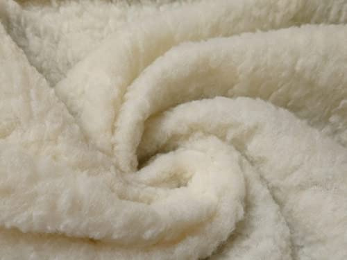 Sherpa-Fleece-Lammfellstoff aus Kunstfell, cremefarben