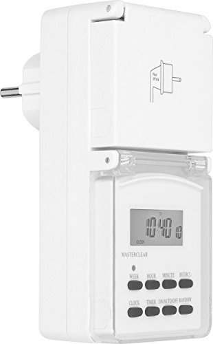 mumbi Temporizador digital programable para exteriores 26926, 3600 W, modo aleatorio, 12-24 horas, certificado GS