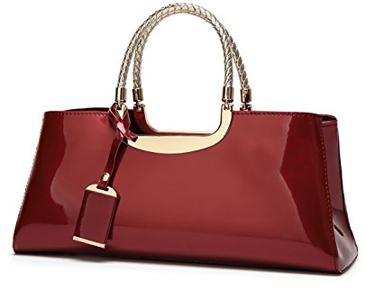 Coolives Damen Handtasche Tasche aus PU-Lackleder Henkeltasche Abendtasche Schultertasche Umhängetasche für die Hochzeit EINWEG
