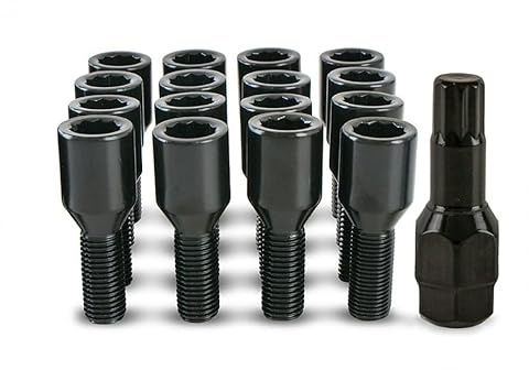 16 x Black Slim Fit Tuner Wheel Nuts for Mini Cooper Aftermarket Alloys | Precision Black Wheel Nuts designed to fit Aftermarket Alloy Wheels Only.