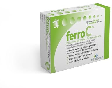 Deltha Pharma - FerroC Integratore di Ferro e Vitamina C 30 Capsule - 934734548