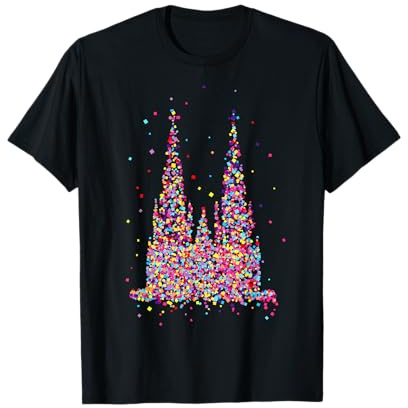 Kölner Dom Fasching Karneval Konfetti Kostüm Outfit T-Shirt,black,M