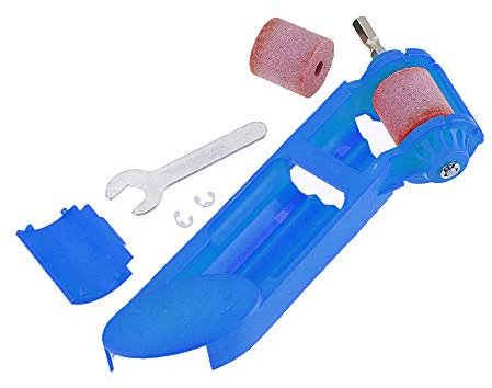 KingLan Portable Corundum Grinding Wheel Drill Bit Sharpener For Electric Drill With Extra Stone -Blue