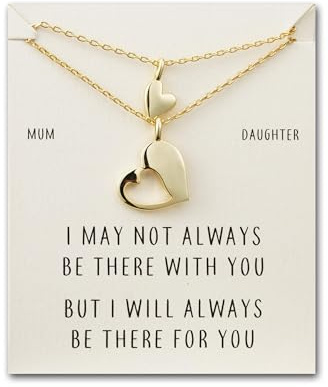 Philip Jones Guld mor dotter bit av mitt hjärta halsband set