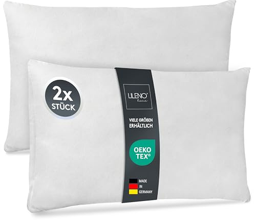 LILENO HOME Lot de 2 de garnissage d'oreiller 30x50 cm - Coussin intérieur Lavable à 40°C adapté aux allergiques - Garnissage en Polyester comme Coussin de canapé, Coussin Cocktail et Oreiller