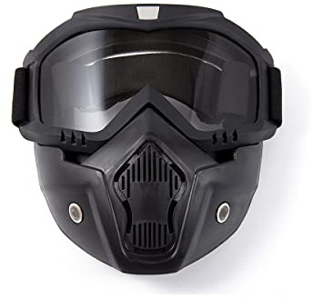 Motorrad Maskenbrille Abnehmbare winddichte Brillenschutzbrille für Männer und Frauen Motorradbrillen (Transparente Linse)