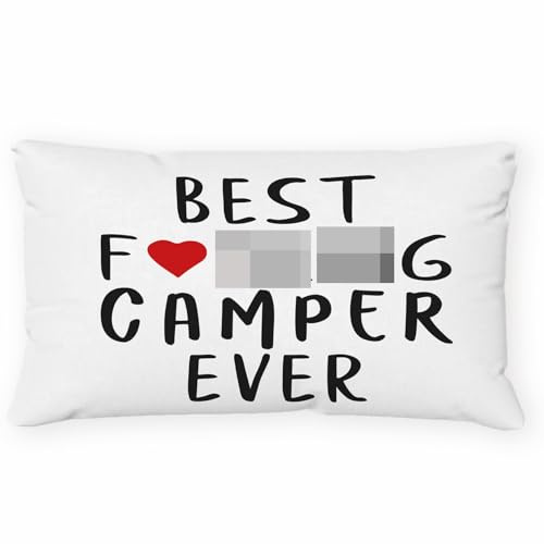 Sufamb Camper Decorations - Best Love Gifts Throw Pillow Covers for RV Camping Bedroom, 12'' x 20'' Happy Camper Gifts Pillow Case