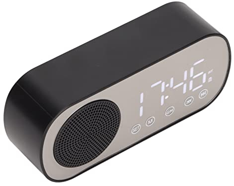 ASHATA Digital Alarm Clock Radio with LED Display, FM Radio, Dual Alarm Clock, Bluetooth Speaker, Multifunction Clock with Micro USB Charging Cable