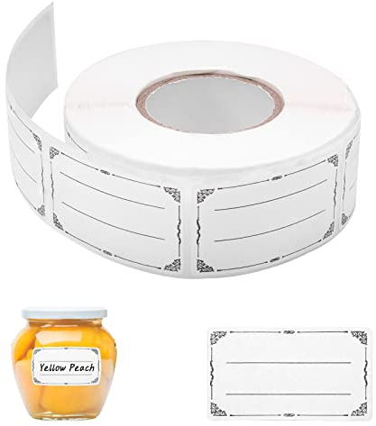 Etiketten Selbstklebend, 600 Stück Etiketten zum Beschriften, Klebeetiketten, Marmeladen Etikette für Gläser, Marmelade, Flaschen, Tüten Aufkleber (30x50mm)