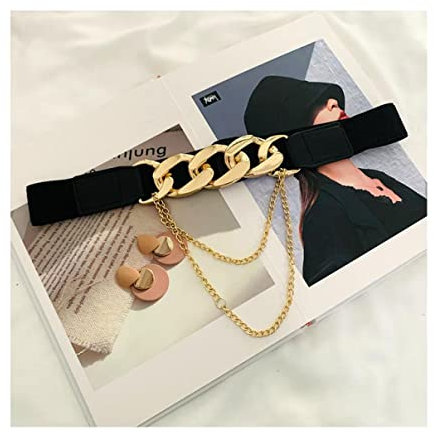 NOBRIM Metallkettengürtel für Damen, Mode, Persönlichkeit, Dame, Kleid, Mantel, Dekor, Bund, Gold, Silber, elastischer Kummerbund