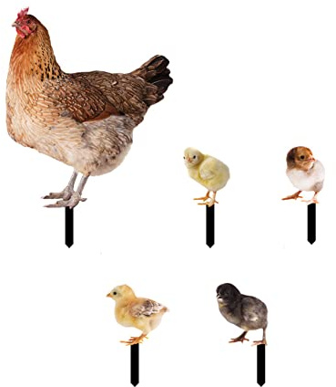 popyes Statue Jardin Exterieur Poule Acrylique Impression 2D Poulet de Pâques Décoratif Statue Coq de Jardin Silhouette Jardin Piquet de Jardin Décoratif Poussin de Pâques Décoration de Jardin