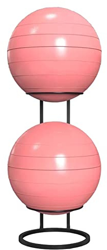 JYHHCYS Halter für Yoga-Ballständer Bodenstehender Yoga-Ballhalter, 2 Bälle Halten, Home-Office-Wohnung Gymnastikball-Organizer-Aufbewahrung, Ständer Für Stabilitätsbälle Aus Schwarzem Metall
