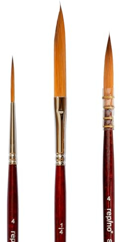 Repino Pinsel Set Schwertschlepper Schlepperpinsel Französischer Aquarellpinsel Künstlerpinsel - Pinselgrösse 4, 1/4 und 4