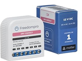 Freedompro Smart WiFi-Schalter steuert 1 Trockenkontakt, Smart Home MINI-Relaismodul, kompatibel mit Matter, Apple HomeKit, Alexa, Google Home, 12 V 16 A Stromversorgung, Unterputzdose