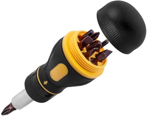 Yakamoz 9 in 1 Ratchet Multi Screwdriver Tool All in One, Small Ratcheting Screwdriver with Phillips Torx Slotted Bits Stubby Multi-bit Screw Driver Repair Tool