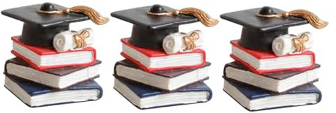 VICASKY 3stücke Teiliges Doktorhut Und Buch Tortendekoration Stilvolle Abschlussfeier Cake Topper Für Graduierung Hochwertige Dekoration Für Schulabschlüsse Und Partys
