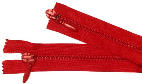 Reißverschluß Kunststoff 2-Wege teilbar für Jacken 42 cm rot